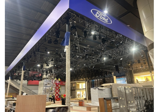 Installation site of Changan Ford booth at the 2023 Guangzhou Auto Show