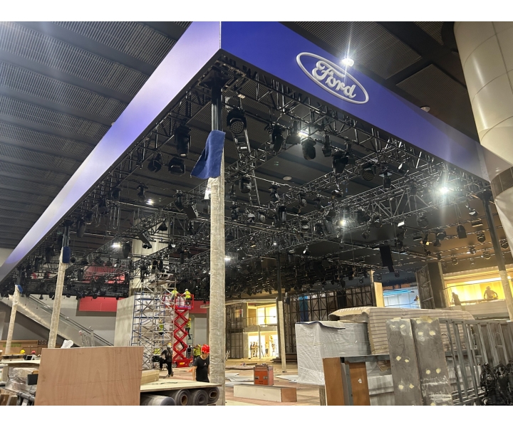 Installation site of Changan Ford booth at the 2023 Guangzhou Auto Show